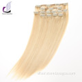Factory price 100% virgin Chinese remy hair extension wholesale grey remy hair extension clip in